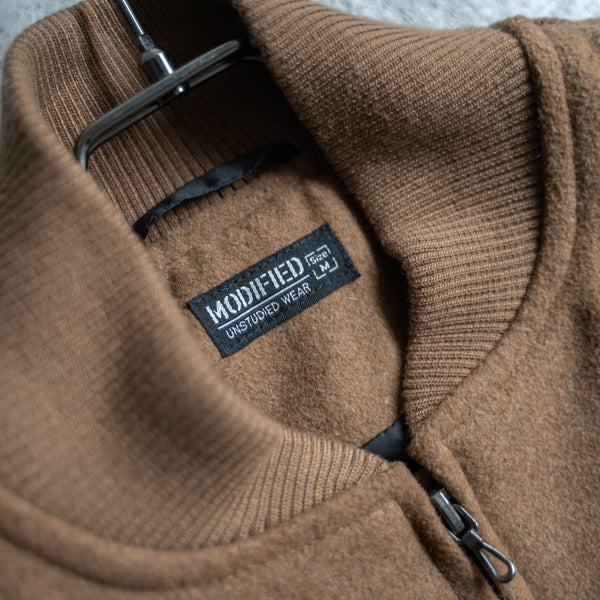 2000s brown wool MA-1 jacket