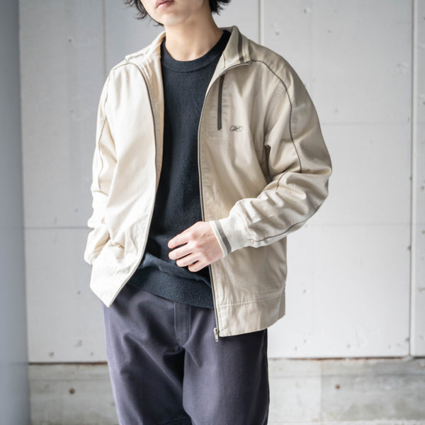 2000s 'Reebok' beige color cotton × poly sports jacket
