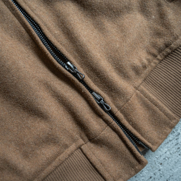 2000s brown wool MA-1 jacket
