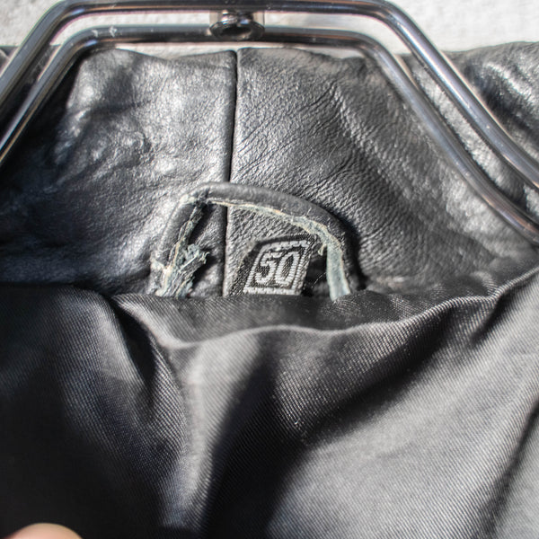 1980-90s Germany black color design leather jacket