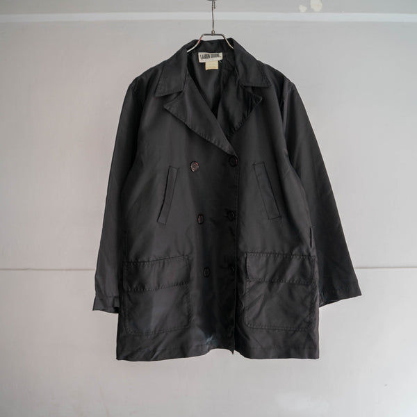 1980-90s black nylon double breasted jacket