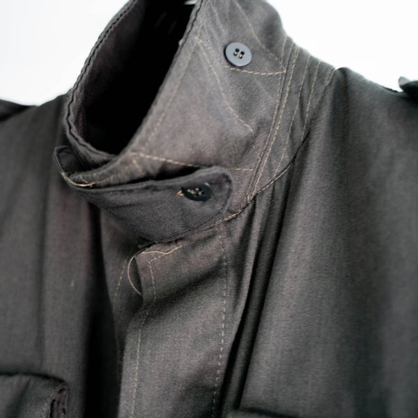 1960-70s Italian military combat jacket 'dead stock'- black dyed-