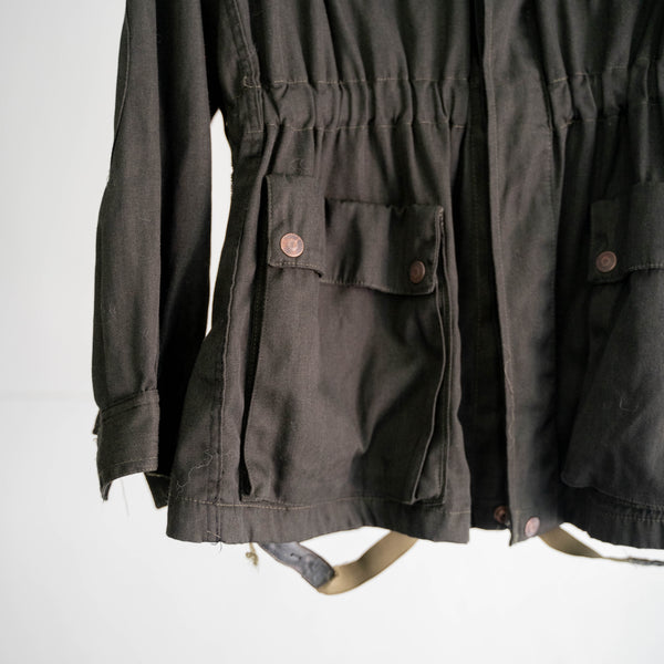 1960-70s Italian military combat jacket 'dead stock'- black dyed-