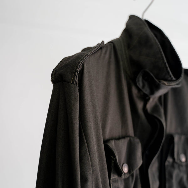 1960-70s Italian military combat jacket 'dead stock'- black dyed-