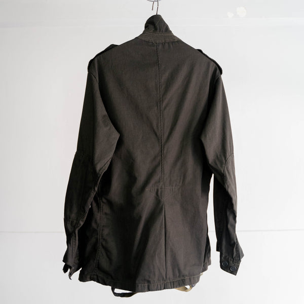 1960-70s Italian military combat jacket 'dead stock'- black dyed-