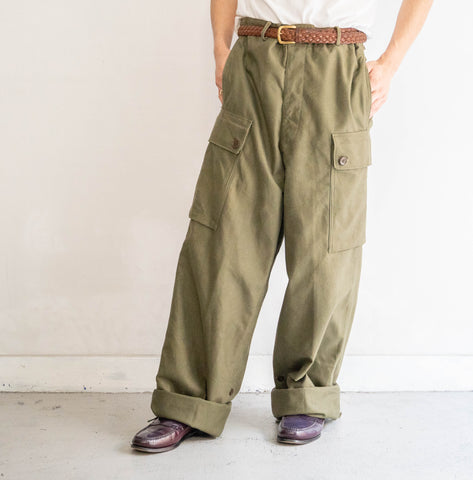 1960s Dutch military double face cargo pants 'dead stock' with belt loop