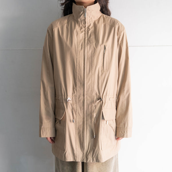 around 1990s beige color design nylon half coat