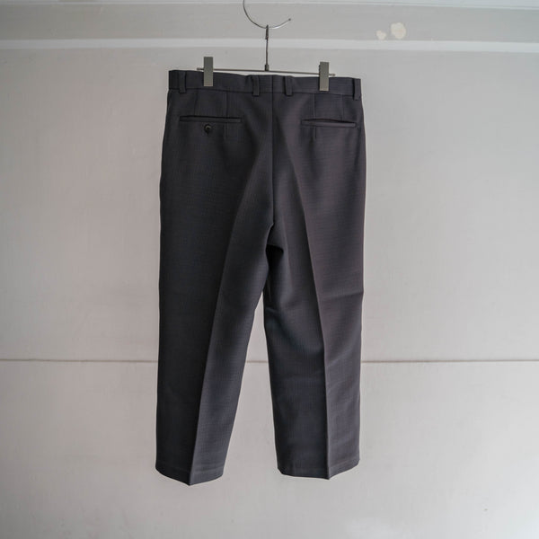1990s Japan vintage gray based poly 100 slacks with coin pocket