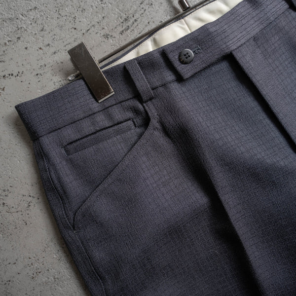 1990s Japan vintage gray based poly 100 slacks with coin pocket