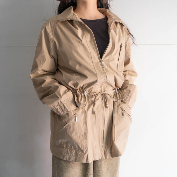 around 1990s beige color design nylon half coat