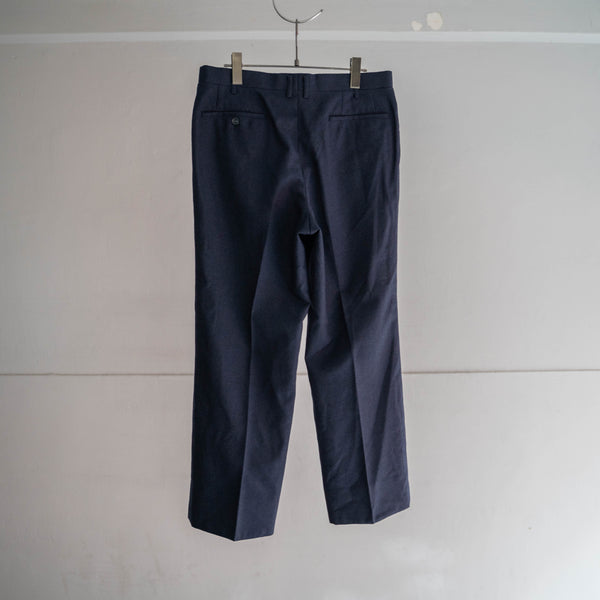 1980s Japan vintage navy wool 100 straight slacks