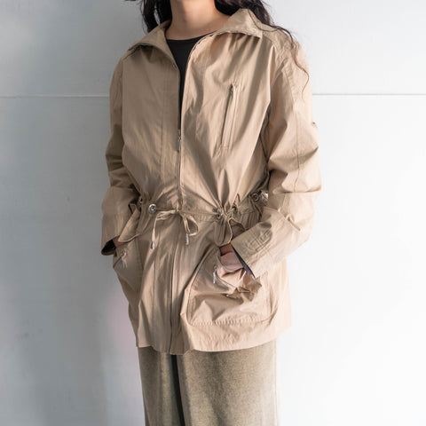 around 1990s beige color design nylon half coat