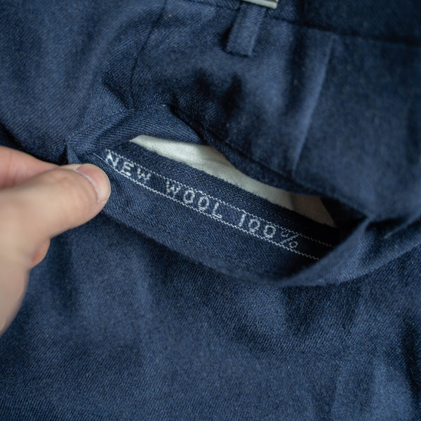 1980s Japan vintage navy wool 100 straight slacks