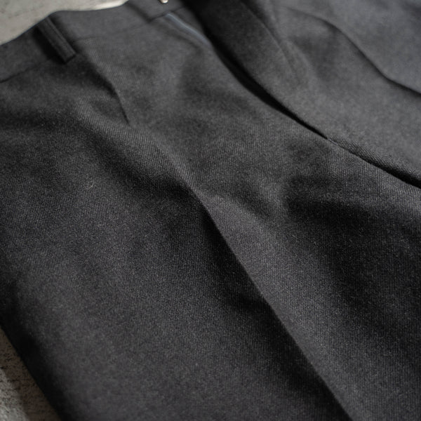 1990-00s Japan vintage gray wool 100 straight slacks