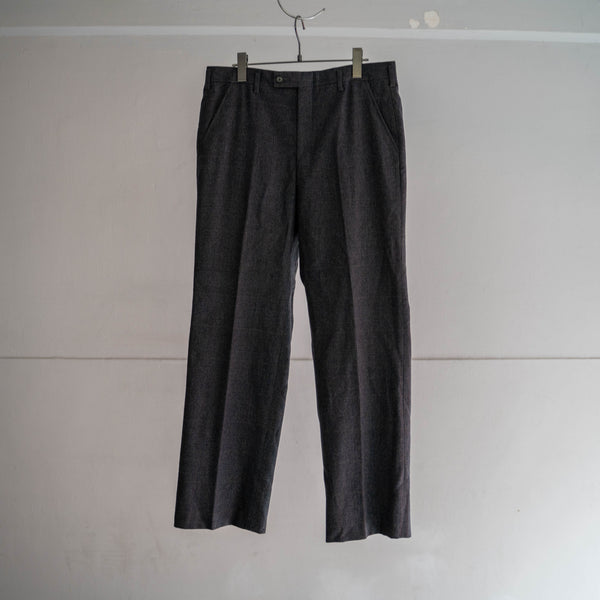 1990s Japan vintage gray checked wool slacks
