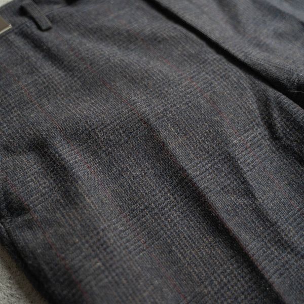 1990s Japan vintage gray checked wool slacks