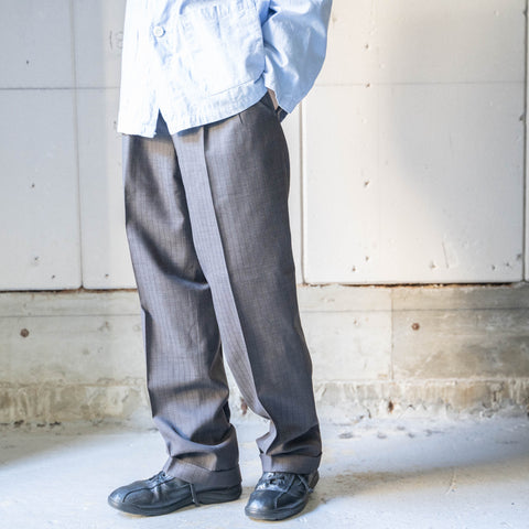 around1990s Japan vintage dark gray 2tuck stripe slacks