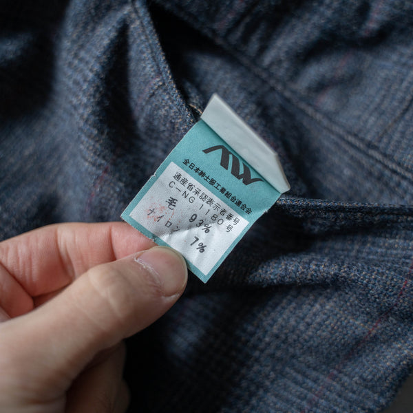 1990s Japan vintage gray checked wool slacks