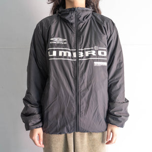 2000s 'UMBRO' black × yellow reversible padded jacket