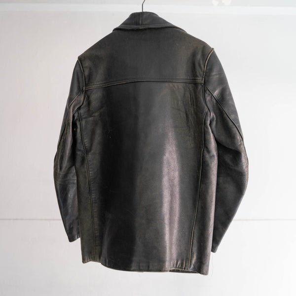 1950-60s French cow leather car coat 'good fade'