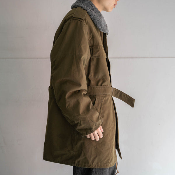 around 1980s Czech military half coat with liner & belt 'dead stock'