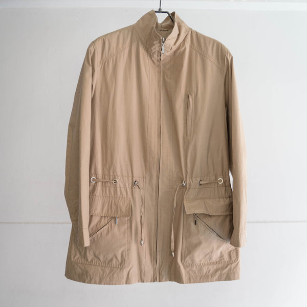 around 1990s beige color design nylon half coat