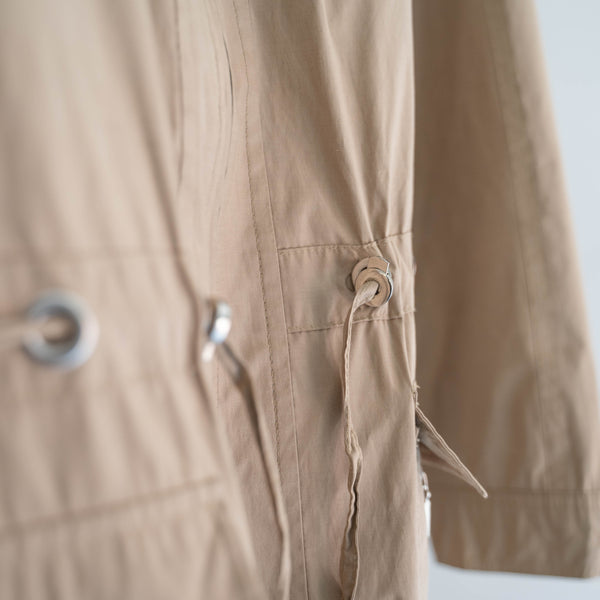 around 1990s beige color design nylon half coat