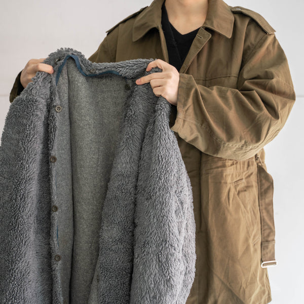 around 1980s Czech military half coat with liner & belt 'dead stock'