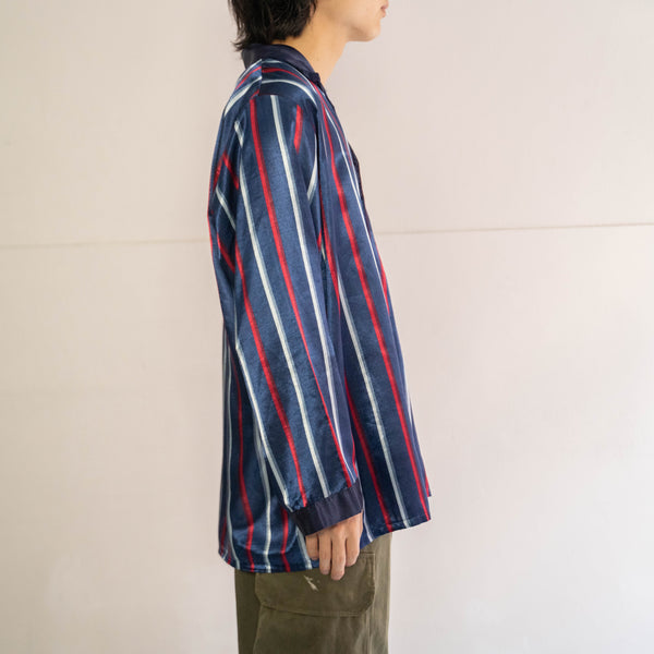 around1990s Europe navy base stripe pajama shirt