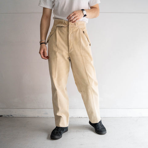 around 1960s Germany ? yellow beige corduroy work pants 'with flap pockets'