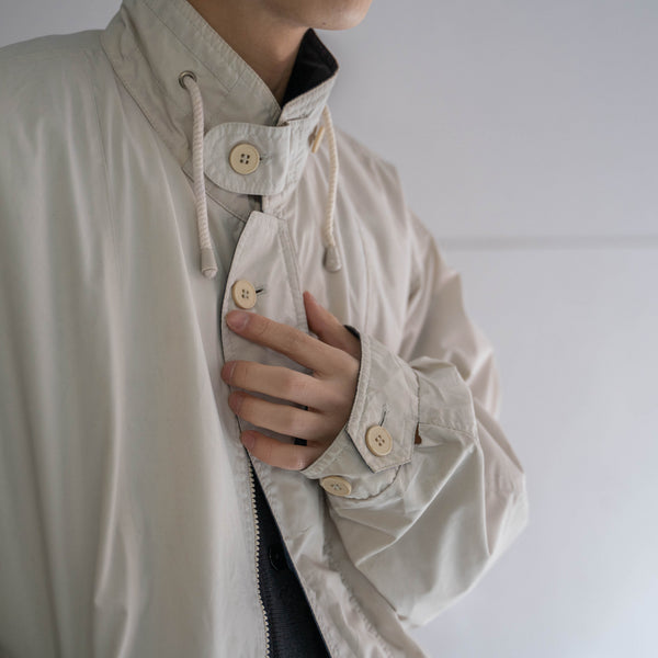 1980-90s off white short blouson -chin strap & liner-