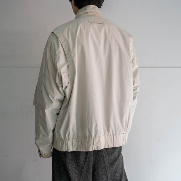 1980-90s off white short blouson -chin strap & liner-