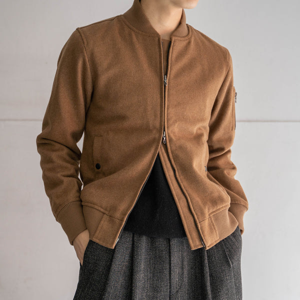 2000s brown wool MA-1 jacket