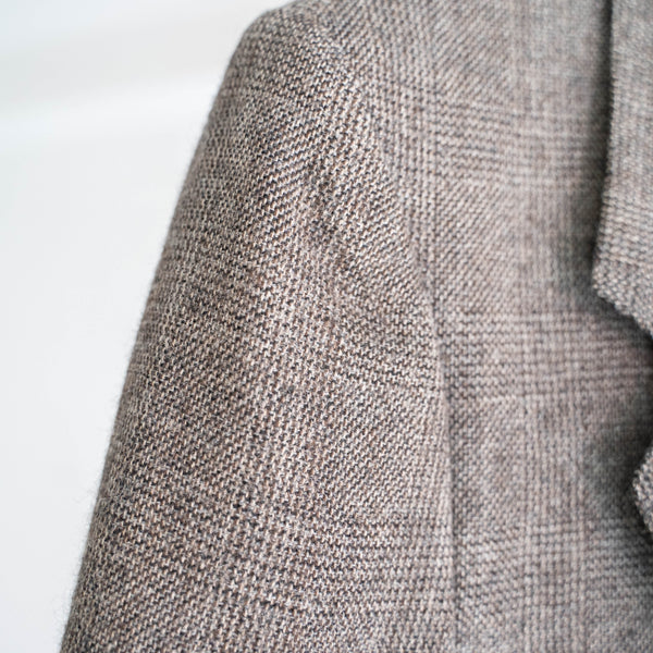 around 1980s Japan vintage checked pattern wool tailored jacket