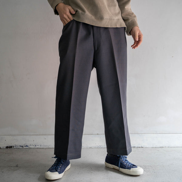 1990s Japan vintage gray based poly 100 slacks with coin pocket