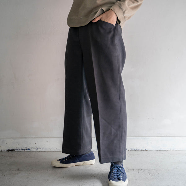 1990s Japan vintage gray based poly 100 slacks with coin pocket