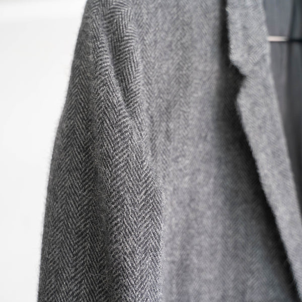 around 1980s Japan vintage dark gray color tweed tailored jacket