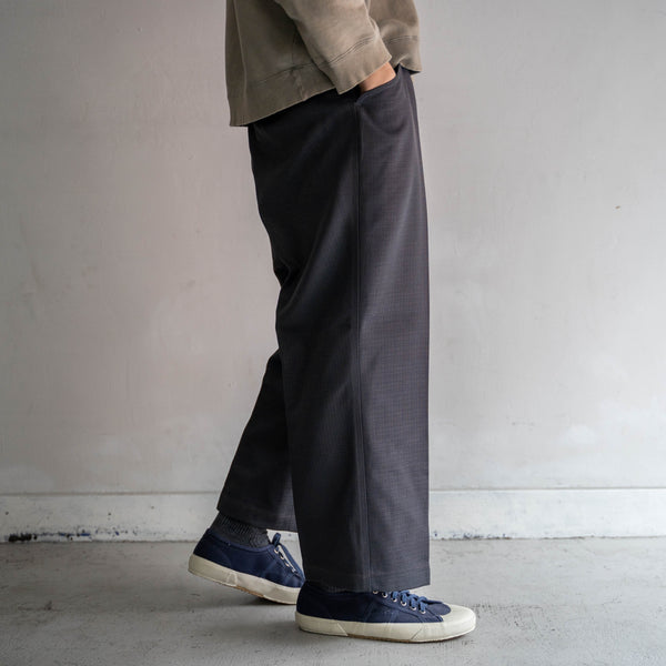 1990s Japan vintage gray based poly 100 slacks with coin pocket