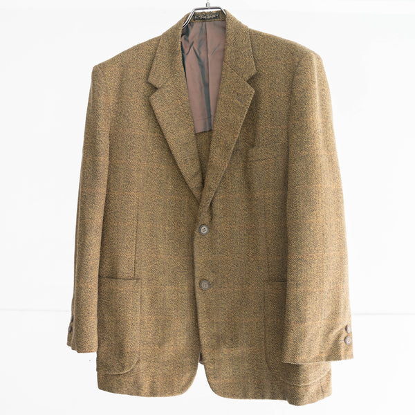 1970-80s Japan vintage light brown tweed tailored jacket