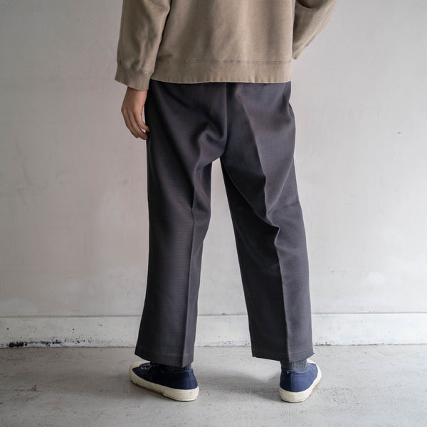 1990s Japan vintage gray based poly 100 slacks with coin pocket
