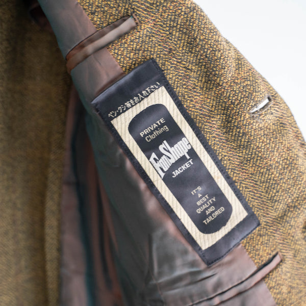 1970-80s Japan vintage light brown tweed tailored jacket