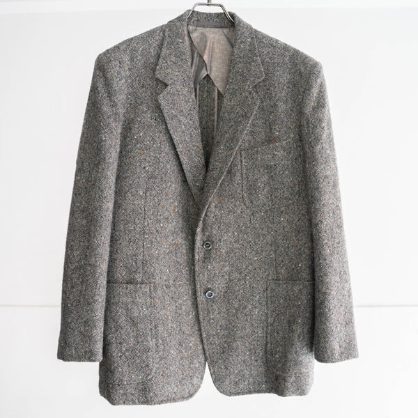 around 1980s japan vintage gray based tweed tailored jacket