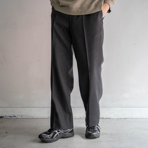 1990-00s Japan vintage gray wool 100 straight slacks