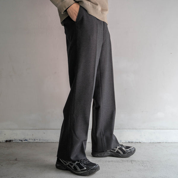 1990-00s Japan vintage gray wool 100 straight slacks