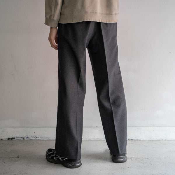 1990-00s Japan vintage gray wool 100 straight slacks