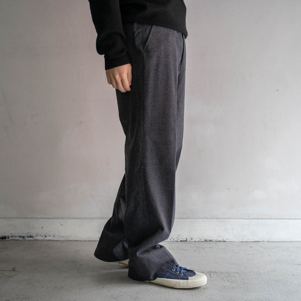 1990s Japan vintage gray checked wool slacks