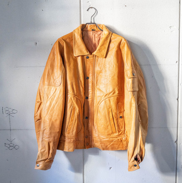 around 1980s Europe light brown color design leather jacket