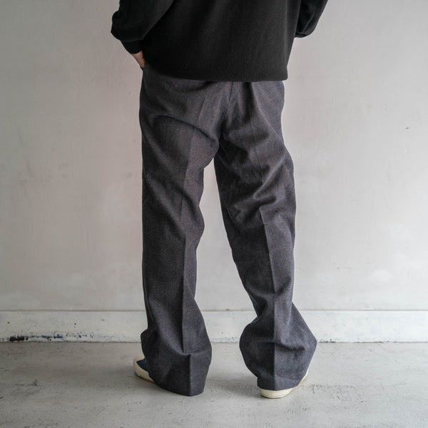 1990s Japan vintage gray checked wool slacks