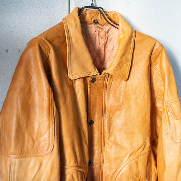 around 1980s Europe light brown color design leather jacket