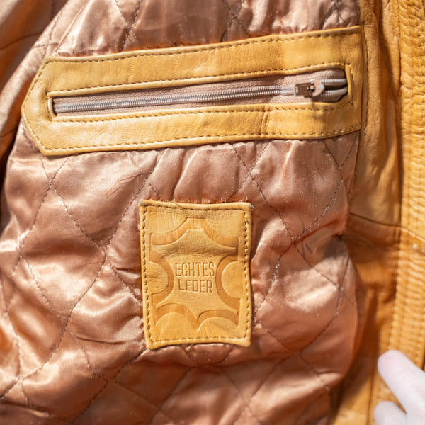 around 1980s Europe light brown color design leather jacket